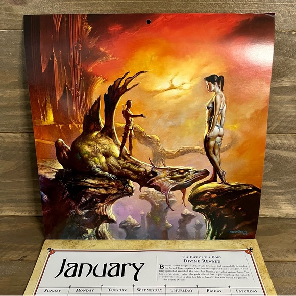 Boris Vallejo & Julie Bell Fantasy Calendar 2005 Collectible VTG Y2K Fantasy Art - Picture 3 of 10